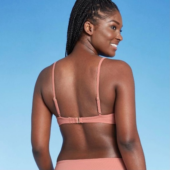 Xhilaration Mauve Ribbed Faux Underwire Bikini Top - Picture 5 of 12